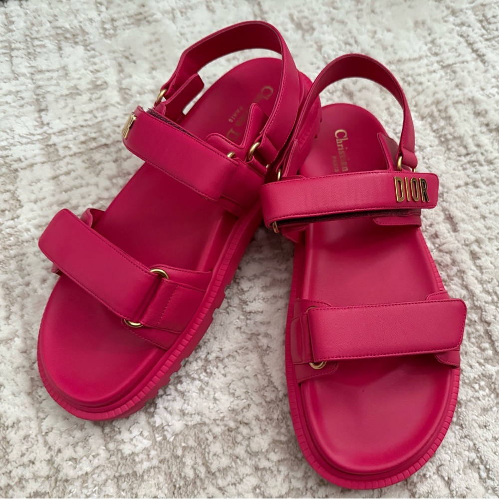 Dior Pink Sandals with Adjustable Slingback Size 41.5